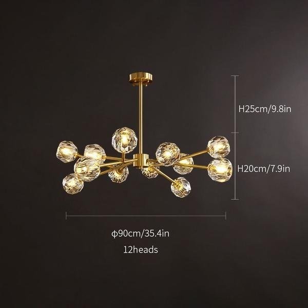 Boule De Cristal Round Brass Chandelier – BELECOME